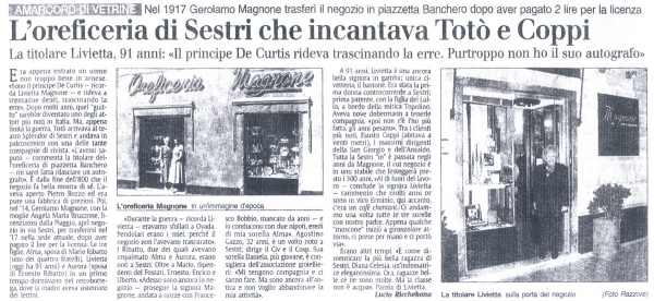 Articolo del Secolo XIX