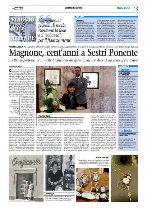 Articolo del Corriere Mercantile