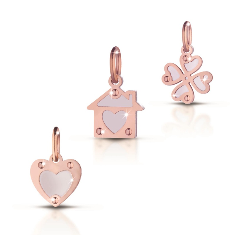 Ciondoli argento e oro rosa 74 €