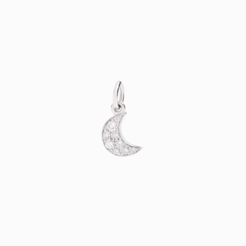 Ciondolo Luna Oro bianco Diamanti bianchi € 625