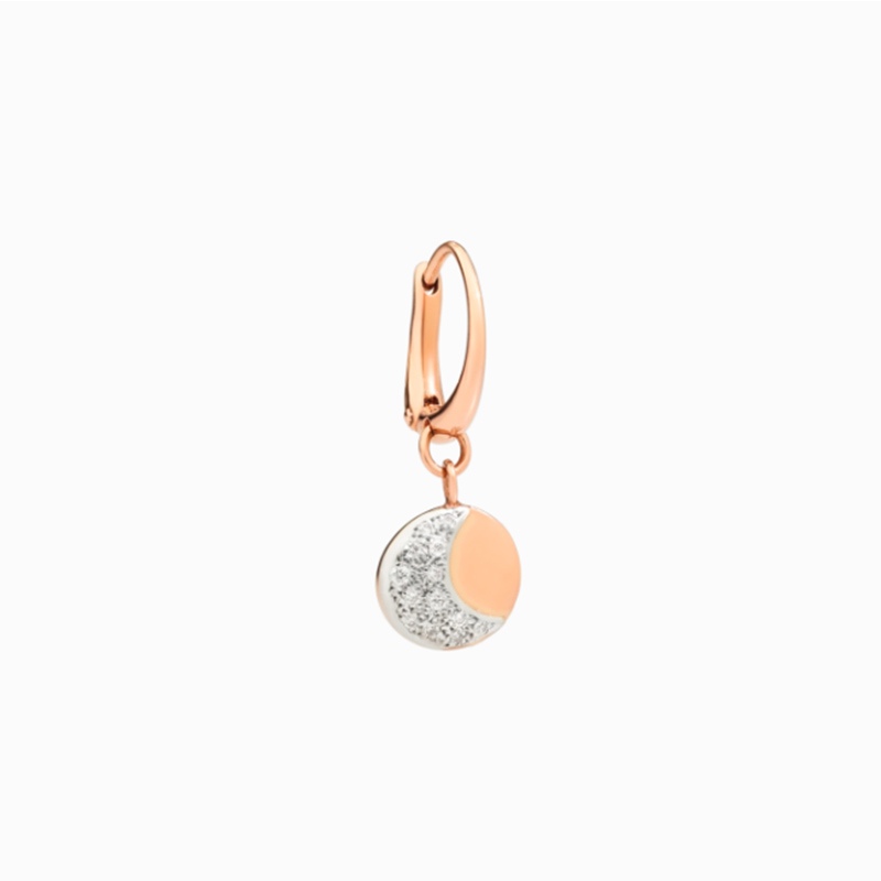 Orecchino Moon E Sun Oro rosa diamanti bianchi € 590